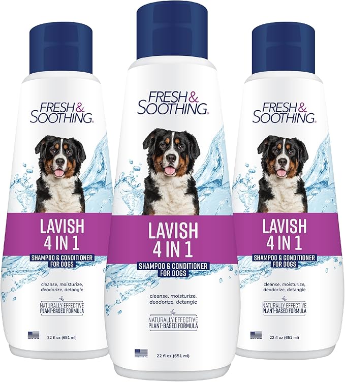 Naturel Promise Fresh & Soothing Lavish 4-in-1 Shampoo + Conditioner for Pets, 22oz (Pack of 3)