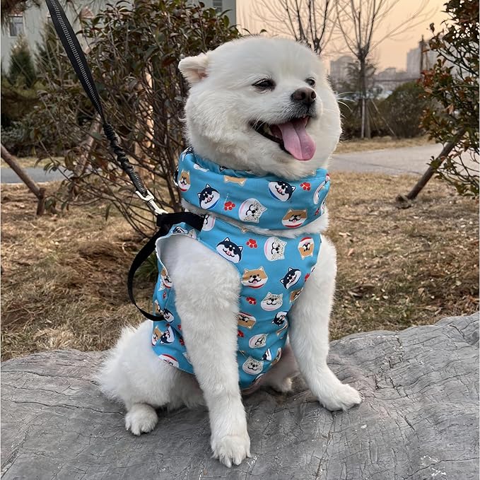 KUDES Dog Cooling Vest with Recyclable Ice Packs, Pet Adjustable Ice Chill Out Dog Harness Jacket Cooler with D Ring for Small Medium Large Dogs Walking Indoor Outdoor Summer