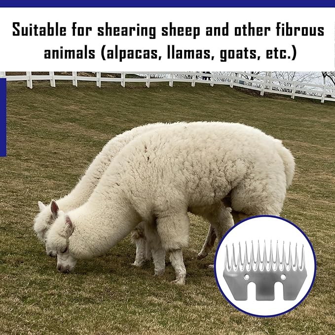 13 Tooth Sheep Shear Clipper Replacement Blades, Compatible with Oster/Lister/Heiniger/GDJOB/BEETRO/Dragro/TAKEKIT Sheep Clippers, for Grooming Goats, Lambs, Llamas, Alpacas. 4Pcs.