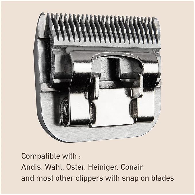 Detachable Blade - Size 10 Blade 1/16", Made of Extra Durable Japanese Steel, Compatible with Most Andis, Oster, Wahl A5 Clippers