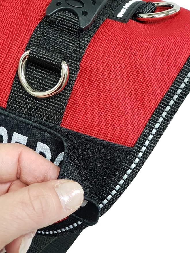 ActiveDogs Air-Tech Mesh Service Dog Vest Harness, XL Girth 29"-40" w/Handle, ADA Cards + Reflective Service Dog Patches - Red