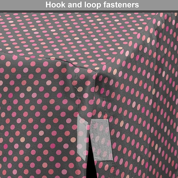 Lunarable Dusty Rose Dog Crate Cover, Retro Polka Dots Pattern in Pink Colors Spotted Texture Image, Easy to Use Pet Kennel Cover for Small Dogs Puppies Kittens, 18 Inch, Pink Peach Charcoal Grey