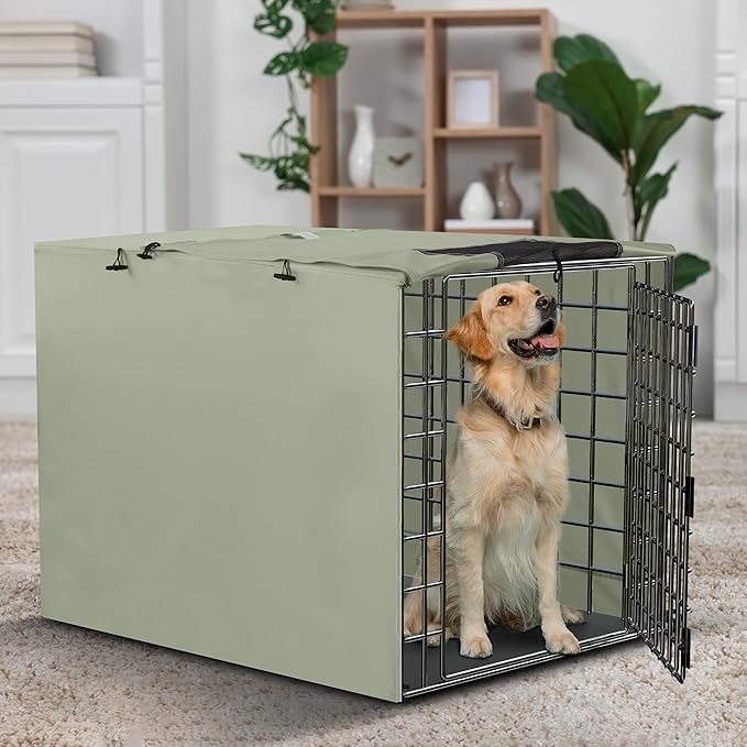 Utopia Home Dog Crate Cover, Waterproof Dog Kennel Cover 36 Inch - Beige Tan, 600D Heavy Duty Dog Cage Cover Universal Fit for Most Wire Pet Crates - 36 x 23 x 25 Inch (Cover Only)