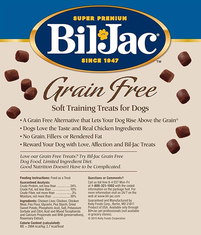 Bil-Jac Grain Free Soft Chicken Training Dog Treat (4 Pack) 10 oz Each