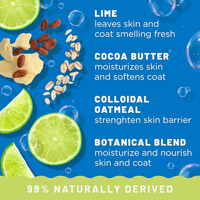 TropiClean Deshedding Dog Conditioner, Reduces Shedding & Softens Coat, Puppy Safe, Made in the USA, Lime & Cocoa Butter Scent, 20oz.