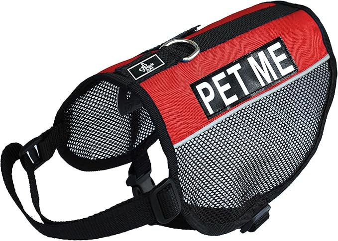 Doggie Stylz Service Dog mesh Vest Harness Cool Comfort Nylon Purchase Comes with 2 Reflective PET ME pathces. Please Measure Your Dog Before Ordering
