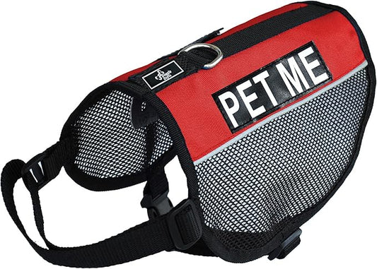 Service Dog mesh Vest Harness Cool Comfort Nylon Purchase Comes with 2 Reflective PET ME pathces. Please Measure Your Dog Before Ordering