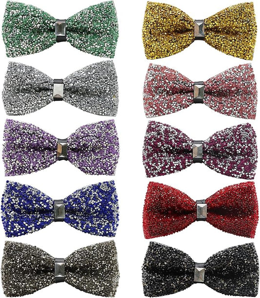 Crystal Pet Bowties, 10 PCS Adjustable Dog Collar Attachment Rhinestone Bling Bowties, Pet Collar Charms Accessories, Birthday Gift for Big Cat Puppy Small Medium Dogs(Small)