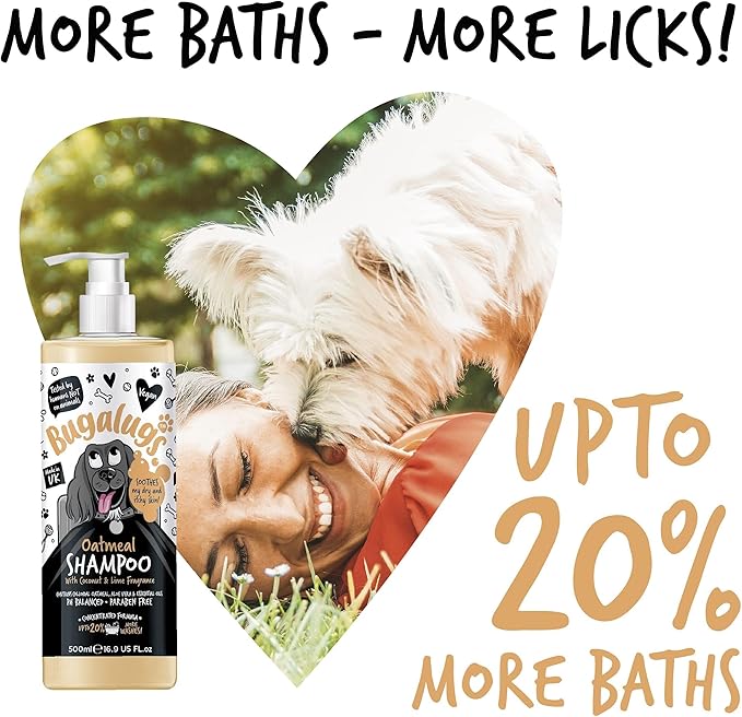 Oatmeal & Aloe Vera Dog Shampoo Dog Grooming Shampoo Products for Smelly Dogs with Fragrance, Oatmeal Puppy Shampoo, Professional Vegan pet Shampoo & Conditioner