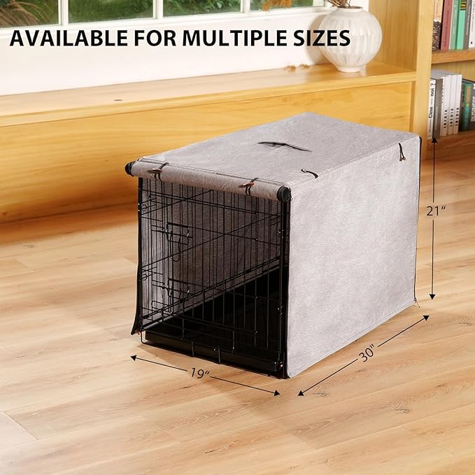 Dog Crate Cover, 600D Oxford Waterproof Kennel Cover Fits for 30 Inches Wire Crate Dog Cage, Grey