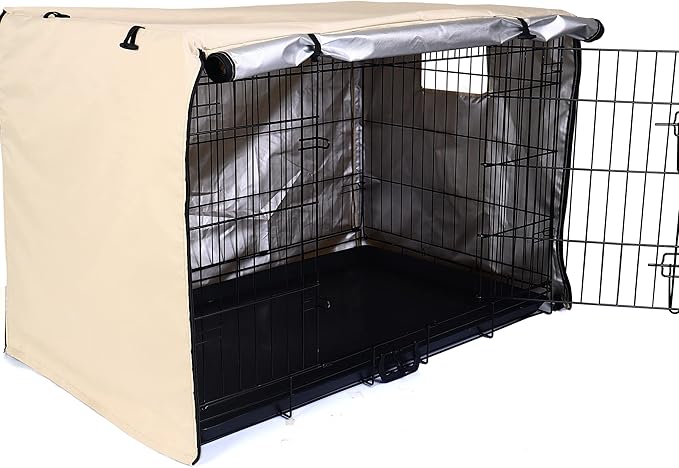 kefit Dog Crate Cover 36 inch, Kennel Cover for Dog Cage, Beige