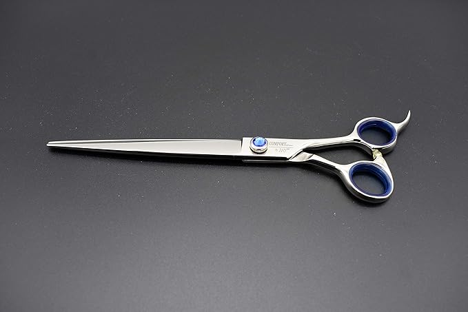 Professional Dog Shear Scissor Straight 8 Inch For Dogs Grooming Stainless Steel Japanese Process (8.0" Straight Blue Diamond)