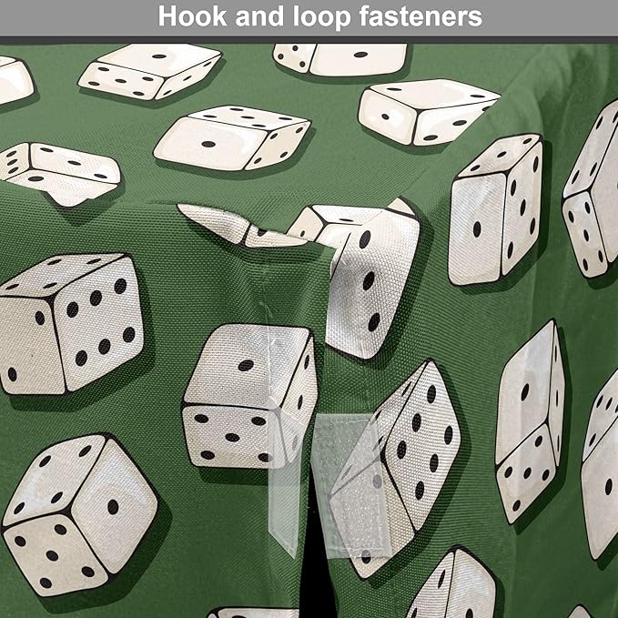 Lunarable Casino Dog Crate Cover, Cartoon Style Dices Pattern on Green Background Chance Game Lucky Jackpot, Easy to Use Pet Kennel Cover for Medium Large Dogs, 36 Inch, Green Cream Black