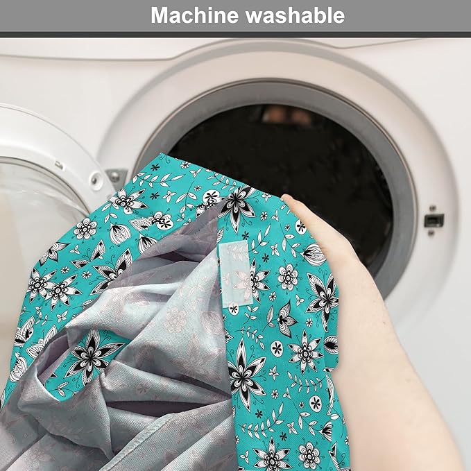 Lunarable Flower Dog Crate Cover, Abstract Monochrome Floral with Botanical Items, Easy to Use Pet Kennel Cover for Cats & Medium Dogs, 24 Inch, Seafoam Grey