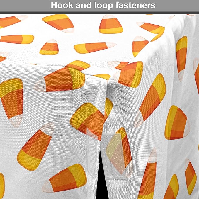 Lunarable Candy Corn Dog Crate Cover, Continuing Halloween Themed Dessert on a Plain Background, Easy to Use Pet Kennel Cover for Medium Large Dogs, 42 Inch, Orange Earth Yellow