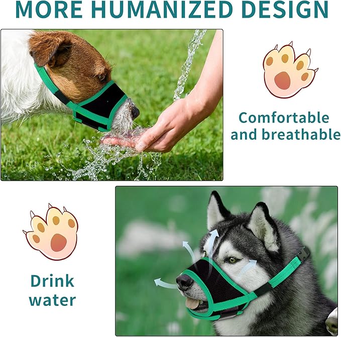 Muzzle for Small Dog, Dog Muzzle for Small Dogs, Small Dog Muzzle, Small Dog Muzzles for Biting Barking Chewing, Soft Muzzle for Small Dogs, Muzzles for Small Dog Puppy S Green