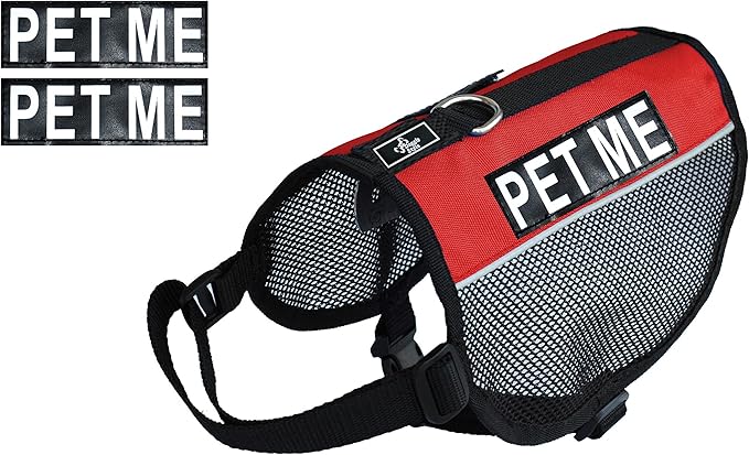 Service Dog mesh Vest Harness Cool Comfort Nylon Purchase Comes with 2 Reflective PET ME pathces. Please Measure Your Dog Before Ordering