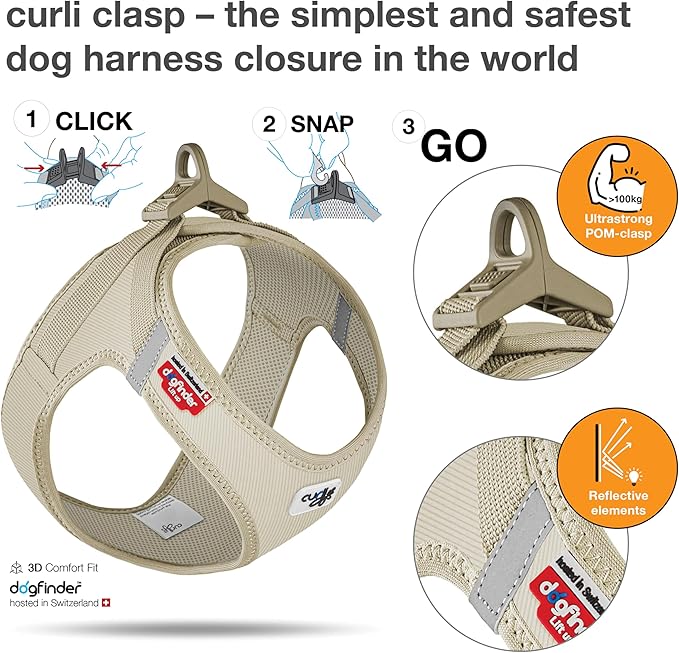 Vest Harness curli Clasp Cord Tan L