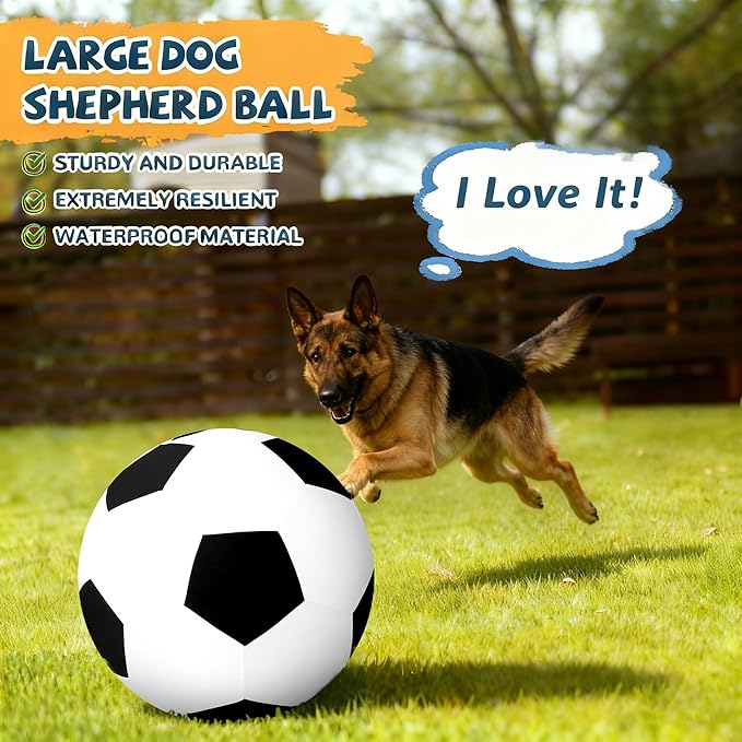 Herding Ball for Dogs 25"- Giant Dog Herding Balls for Outdoor Chase/Train/Exercise, Durable Oxford Soccer Cover with Straps Dog Ball Toy for Australian Shepherd,Cattle,Border Collie Medium Large Dogs