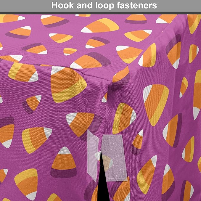 Lunarable Candy Corn Dog Crate Cover, Continuing Interpretation of Triangular Sugary Elements, Easy to Use Pet Kennel Cover for Medium Large Dogs, 36 Inch, Fuchsia Apricot