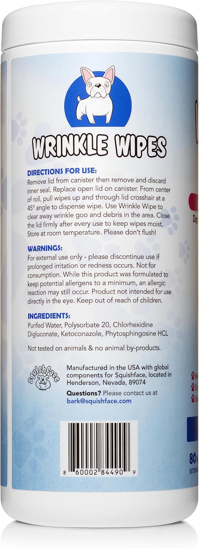 Squishface Tear Stain Paste + Wrinkle Wipes + Dog Ear Wipes Bundle - for Dogs with Wrinkles, Tear Stains, Tail Pockets, Irritated Paws & More - Great for All Breeds!