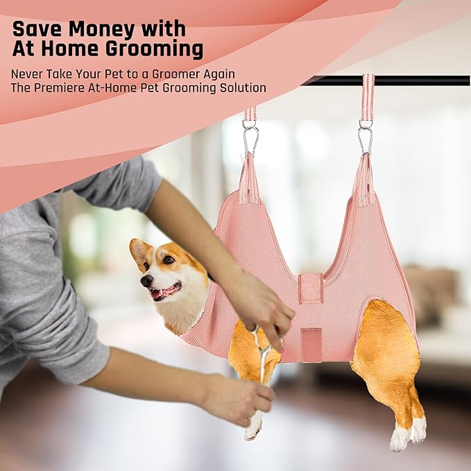 Potens' Pet Dog Grooming Hammock with Security Strap - Large Dog Grooming Hammock for Nail Trimming