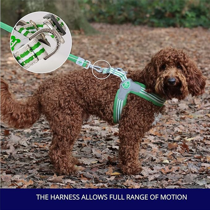 HUGO & HUDSON Easy Walk Dog Harness, Adjustable Quick Dry No-Pull Pet Harness, Green, Size 2