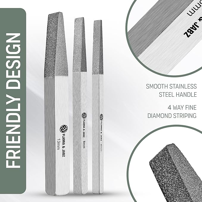 FLAMIA & JABZ Stripping Metal Stones & Nail File for Dogs, Cats & Pets (3 Piece Pack)