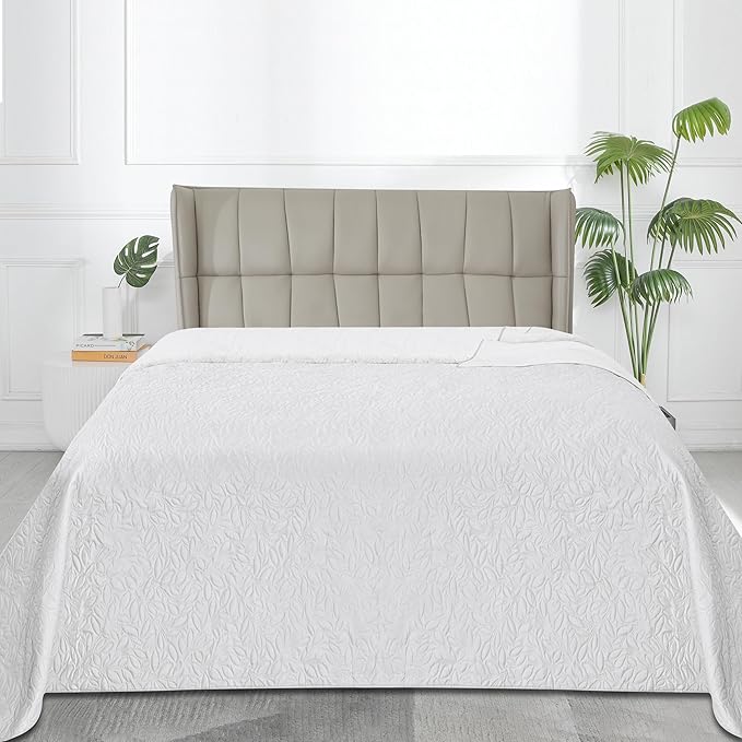Easy-Going Waterproof Dog Bed Cover Reversible Leak Proof Pet Blanket Replacement Mat for Furniture Washable Couch Cover Sofa Cover for Dogs Cat(68x86 Inch, White/White)