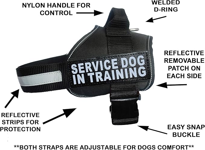 Doggie Stylz Service Dog in Training Harness with Removable Saddle Bag Backpack Harness Carrier Traveling Bag. 2 Patches. Please Measure Dog Before Ordering