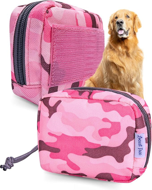 2 Pack Molle Pouches for Dog Harness - Tactical Dog Pouch for Dog Backpack Harness - Dog Saddle Bag Tactical Dog Gear - Tactical Dog Harness Bag for Carrying Treats, Poop Bags, Keys & more (Pink Camo)