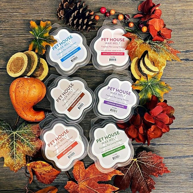 One Fur All Pet House Wax Melts - Bamboo Watermint/Mediterranean Sea Pack of 2 - Odor Eliminating, Long-Lasting Scented, Pet-Friendly Natural Wax Melts