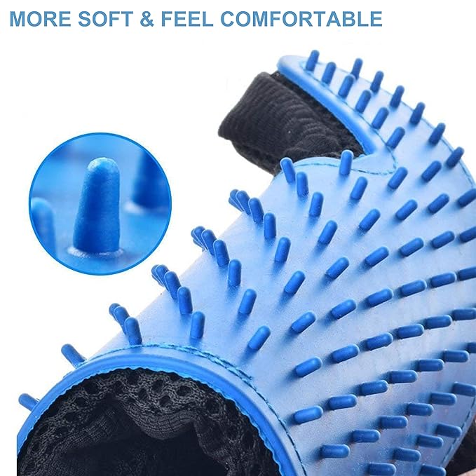 3PCS Pet Grooming Brush Set: Shampoo Hair Brush, Bathing Scrubber, Shedding Massage Gloves with Fur Remover for Short & Long Haired Pets