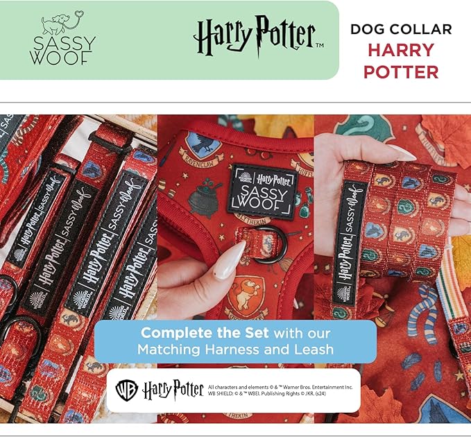 Dog Collar Harry Potter™ - M, Adjustable, Durable, Comfortable and Stylish Pet Accessories for Medium Dogs