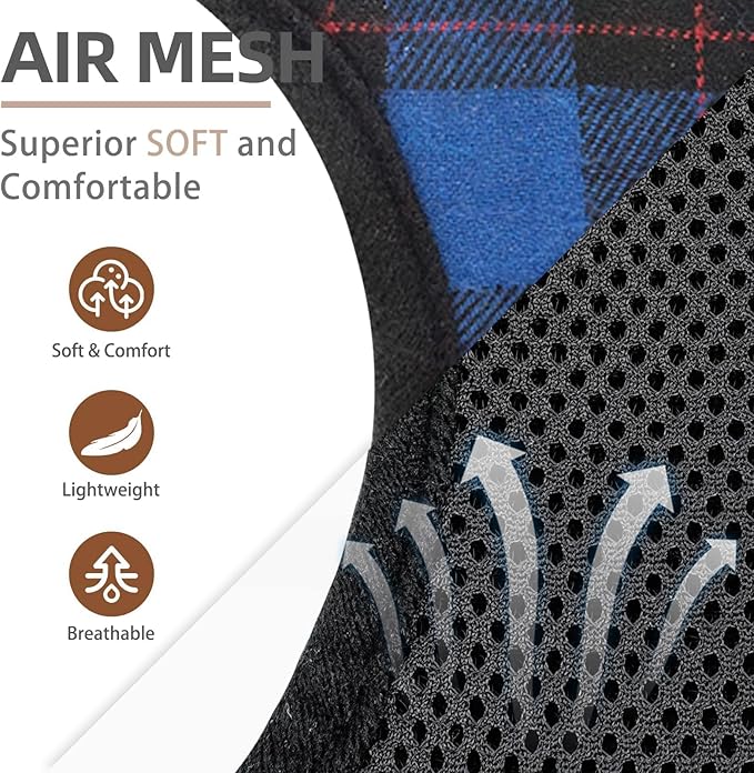 PUPTECK Soft Mesh Dog Harness and Leash Set Pet Puppy Cat Comfort Padded Vest No Pull Harnesses, Navy Blue, M