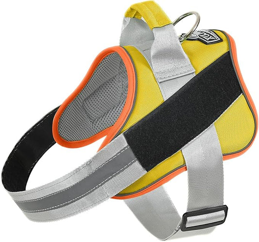 Bolux Dog Harness, No-Pull Reflective Dog Vest, Breathable Adjustable Pet Harness with Handle for Outdoor Walking - No More Pulling, Tugging or Choking (X-Large (Pack of 1), YellowOrange)