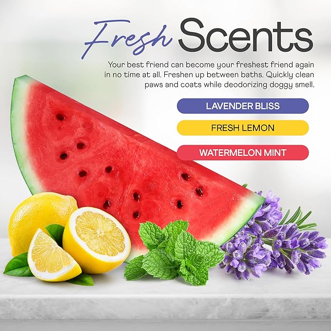 Himmy XL Pet Wipes for Dogs and Cats – 18” x 30” Bath Wipes for Cleaning, Deodorizing, Conditioning, Anti-Itch Grooming, Wet Dog Wipes for Paws, Butt, Ear, Eye, Face, Whole Body Watermelon