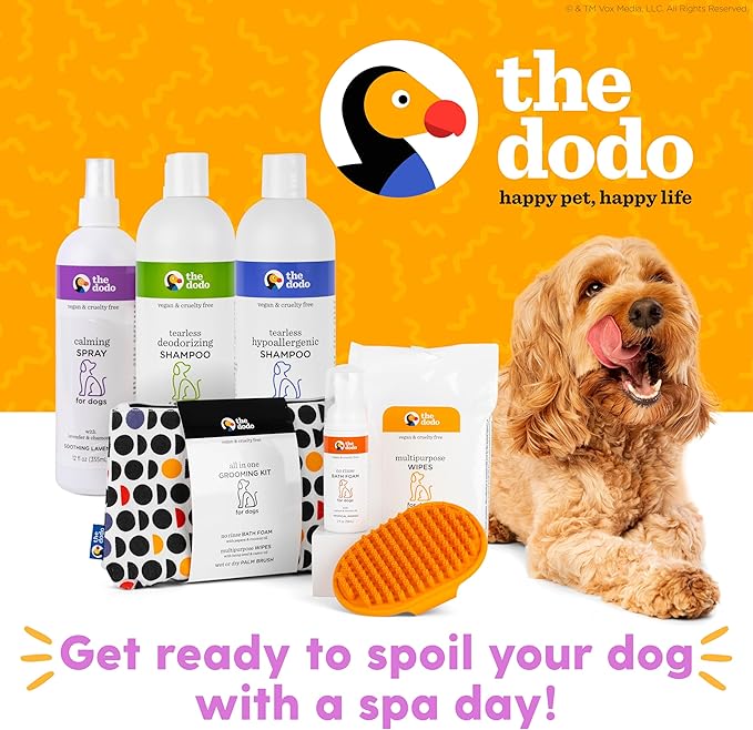 The Dodo Deodorizing Shampoo & Spray Twin Pack for Dogs; 12oz Deodorizing Dog Shampoo + 12oz Deodorizing Dog Spray with Charcoal; Vegan, Cruelty-Free, No DEA, MEA, SLS or Parabens