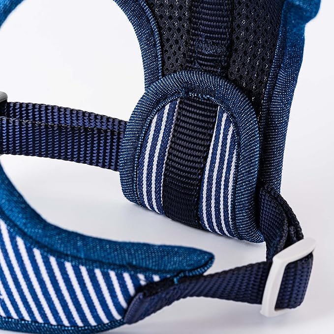 HUGO & HUDSON Dog Harness No-Pull Anti Choke Adjustable Padded Pet Vest, Navy Striped, XS