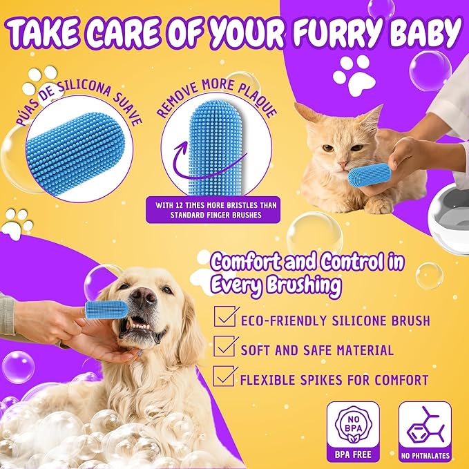 Dog Bath Brush | Dog Scrubber for Bath | Dog Washing Brush | Dog shampoo brush with adjustable handle, Suitable for Pets Deshedding, Washing, Massaging & Grooming | Pack of two.