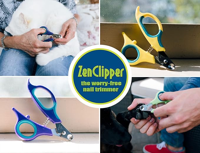 Zen Clipper Pet Nail Clipper for Dogs – Dog Nail Trimmer for Safer Pet Grooming Care - Clean, Quiet, and Easy-to-Use Stainless Steel Claw Trimmer - (3.5mm Hole)