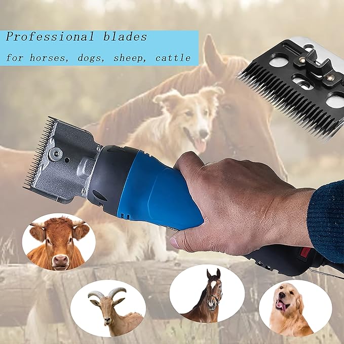 Horse Clippers,550w Electric Horse Grooming Kit,Professional Livestock Clippers, 6 Speeds Heavy Duty Equine Clippers for Big Dogs