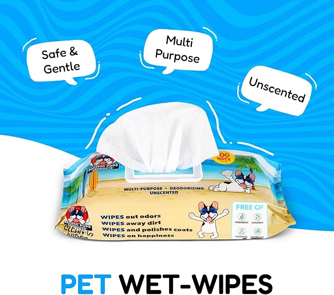 Ultimate Pet Care Bundle: Pacific Pups Organic Dog Wrinkle Wipes & 5PCs Rope Toys for Small and Medium Dogs - Supports Non-Profit Dog Rescue