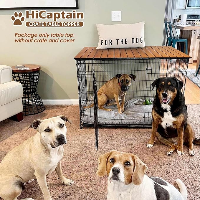 HiCaptain Pet Crate Table Topper – Foldable Wire Dog Kennel Topper Custom Pet Crate Table (M, for 36 inch Crate)