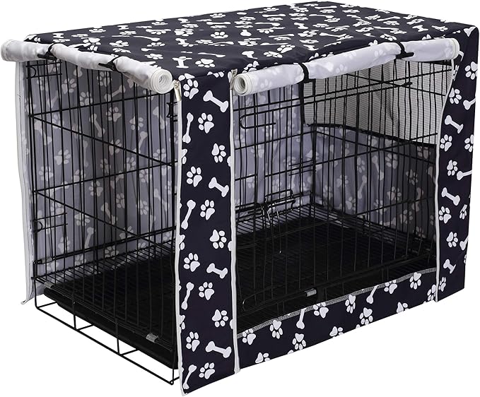 Geyecete Large Dog Crate Covers Fits 24inch-48inch Dog Crates for Small Medium Large Dogs Dog Crate Bed Dog Crate with Cover - Cover only(Crate Not Included)-Black-36