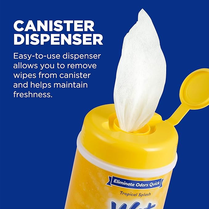 Wet Ones for Pets Deodorizing Multi-Purpose Dog Wipes With Baking Soda Dog Deodorizing Wipes For All Dogs in Tropical Splash Scent, Wet Ones Wipes for Deodorizing Dogs (Pack of 12,600 Count Total)