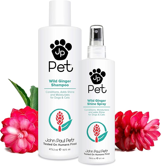 John Paul Pet Wild Ginger Shine Spray, Conditions Moisturizes and Revitalizes Shine, 8 fl. oz.