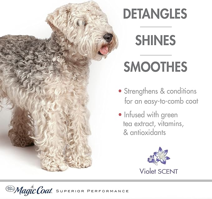 Four Paws Magic Coat Tangles and Mats Dog Grooming Shampoo, Violet Scent, 16 Ounce Bottle