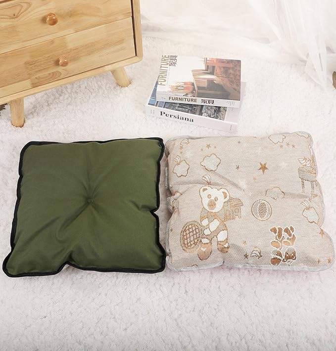Cute Cat Teepee Cave, Cat Tent Foldable Indoor Outdoor with Thick Mat,Puppy Bed Tent,Bunny Pet Tent Teepee,Portable Dog House Teepee Tent, Cat Bed,Dog Bed Tent,Puppy Bunny,Pet Tent Teepee (J, S)