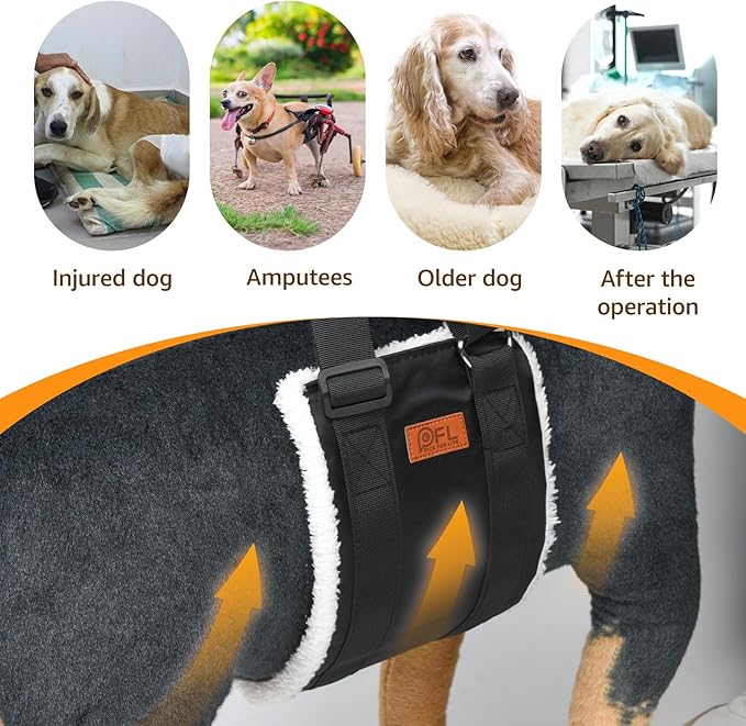Adjustable Dog Lift Harness Dog Sling for Large Dogs Hind Leg Support Soft Lift Support and Rehab Harness for Weak Rear Legs, Helps Senior, Injured, Disabled and After ACL Surgery Dogs Large